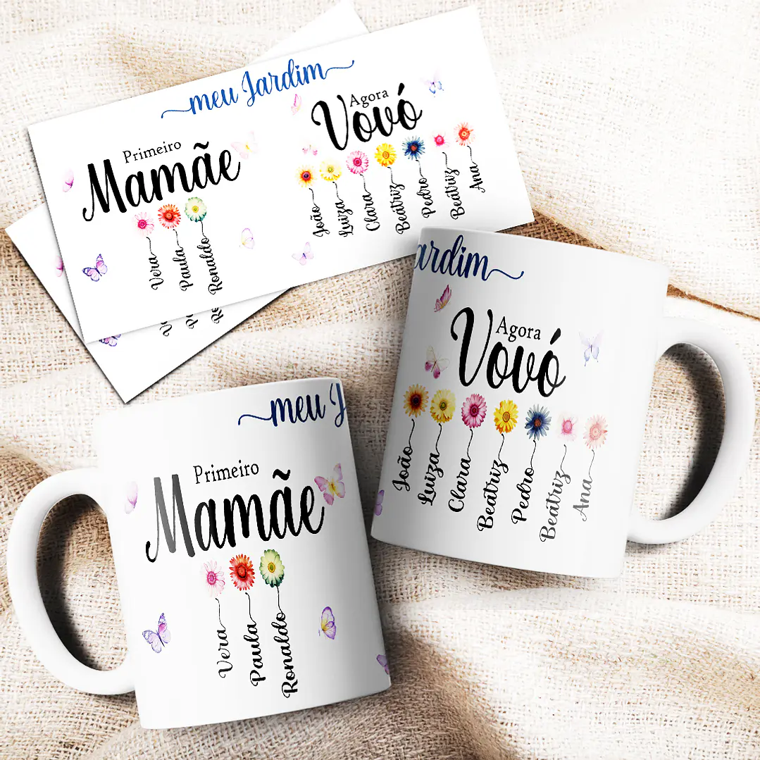 4 Artes para Caneca Jardim Vovó Arquivo Editável  2