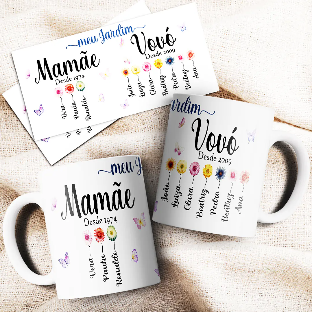 4 Artes para Caneca Jardim Vovó Arquivo Editável  4