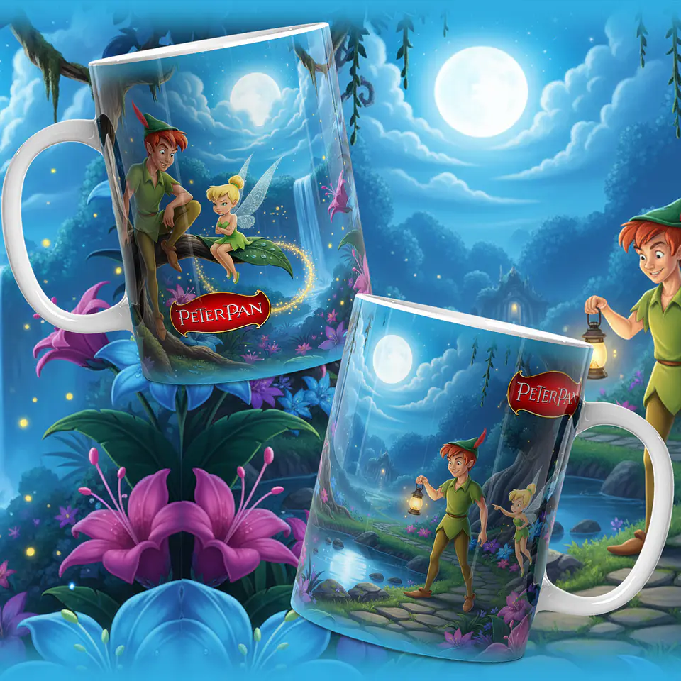 6 Artes para Caneca Peter Pan e Sininho Arquivo em Jpg  5