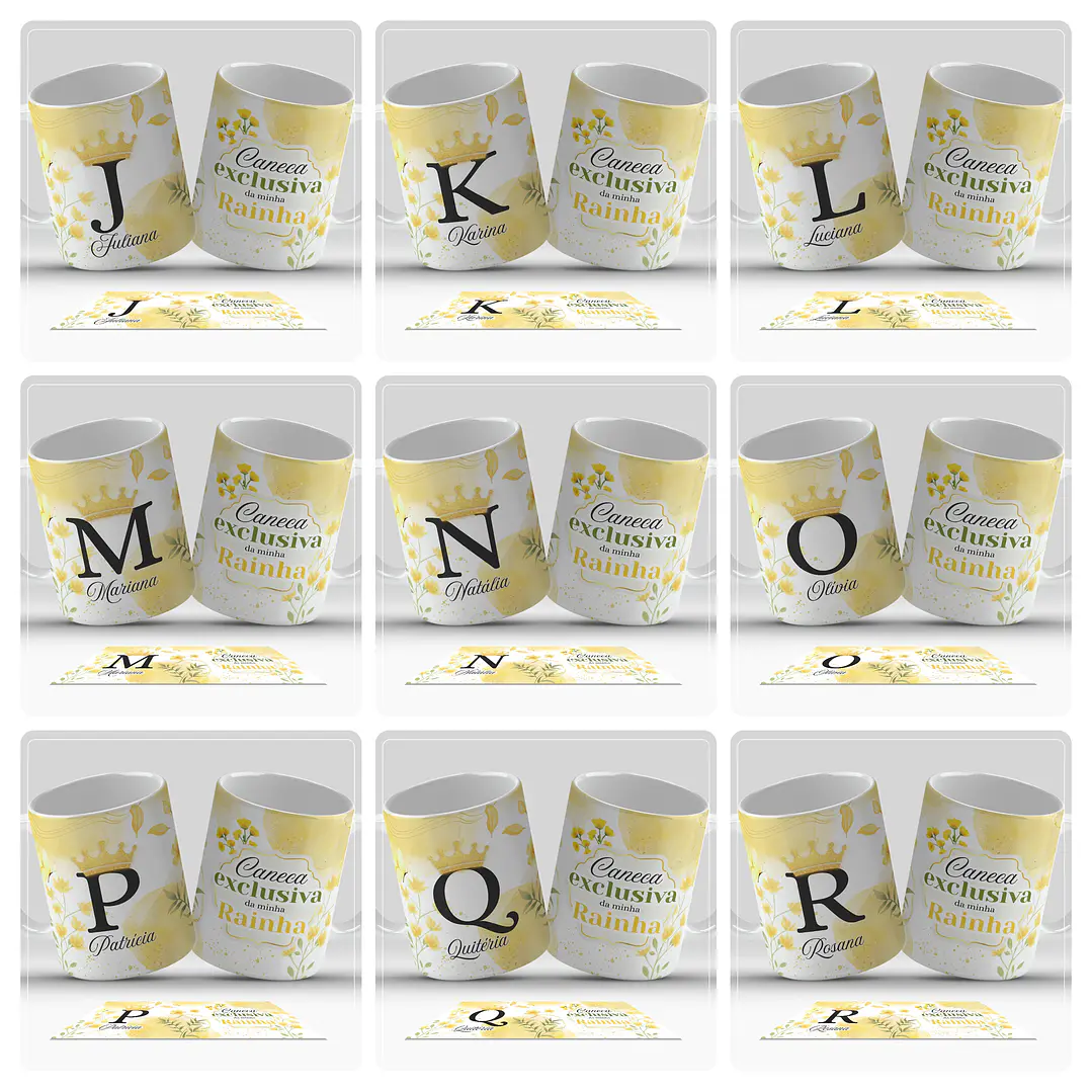 26 Artes para Caneca Alfabeto Minha Rainha Arquivo em Jpg  1