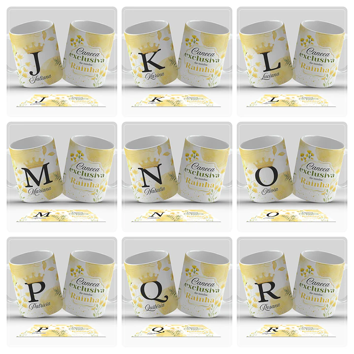 26 Artes para Caneca Alfabeto Minha Rainha Arquivo em Jpg  1