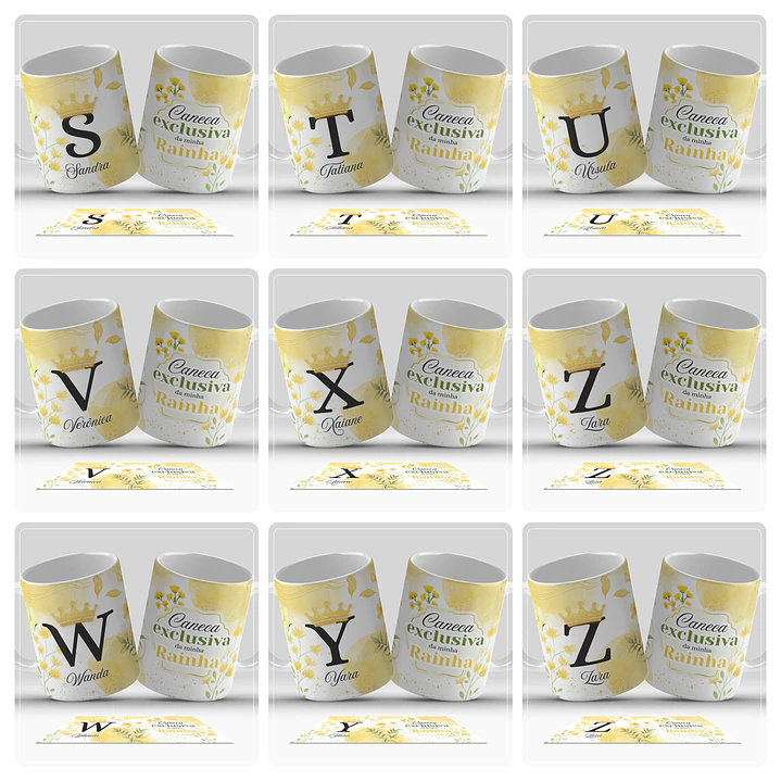 26 Artes para Caneca Alfabeto Minha Rainha Arquivo em Jpg  2