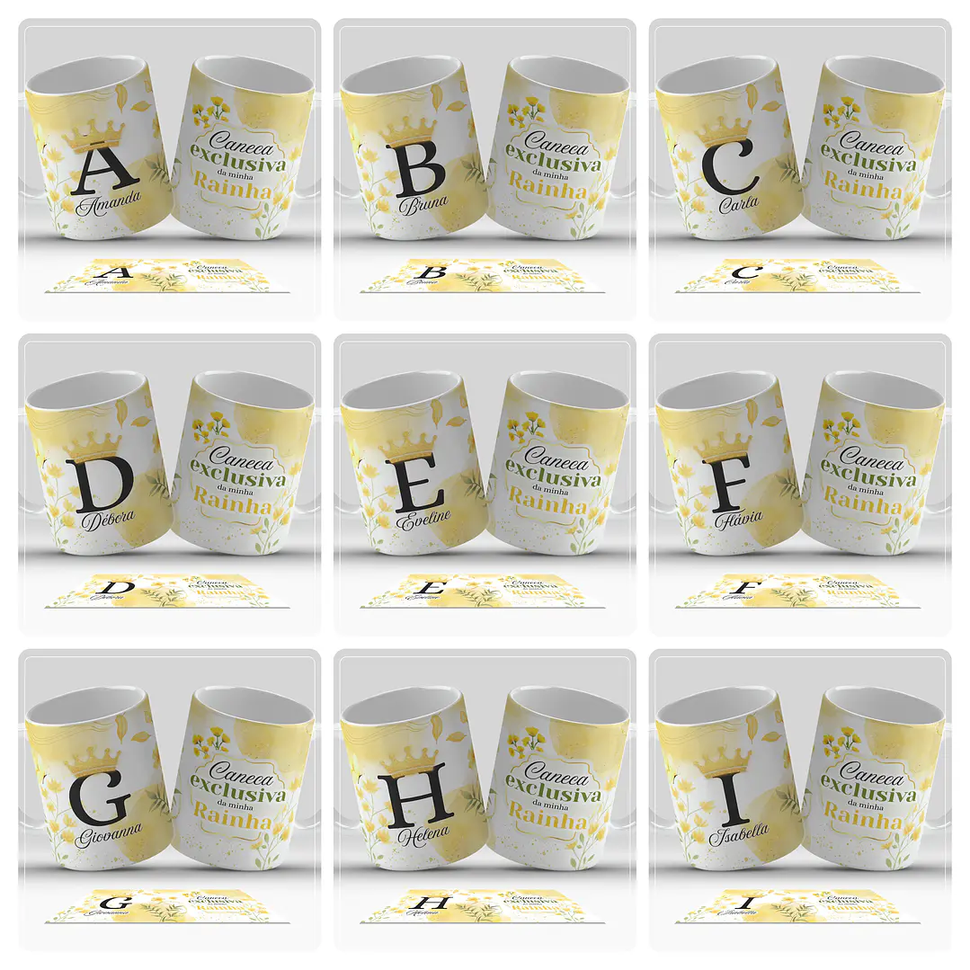 26 Artes para Caneca Alfabeto Minha Rainha Arquivo em Jpg  3