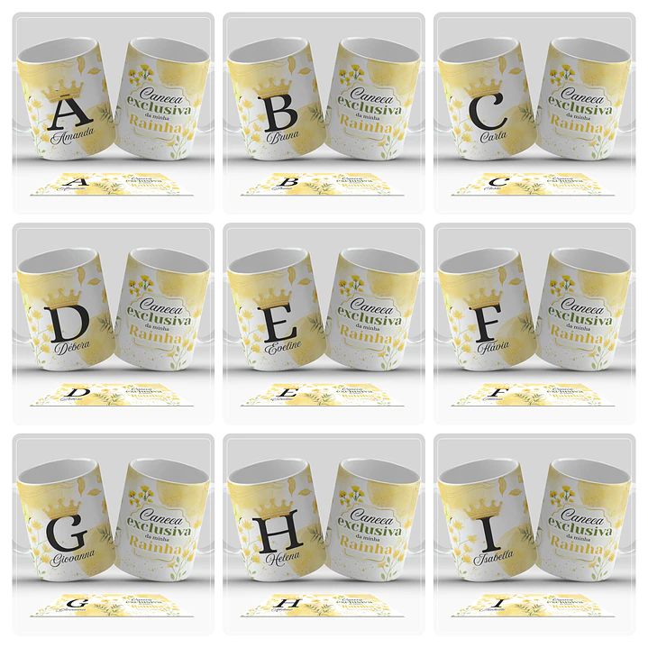 26 Artes para Caneca Alfabeto Minha Rainha Arquivo em Jpg  3
