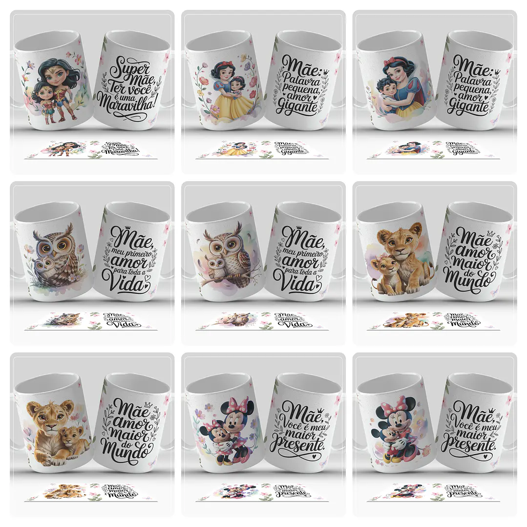 26 Artes para Caneca Mães e filhos Dia das mães Arquivo em Jpg 1