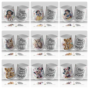 26 Artes para Caneca Mães e filhos Dia das mães Arquivo em Jpg