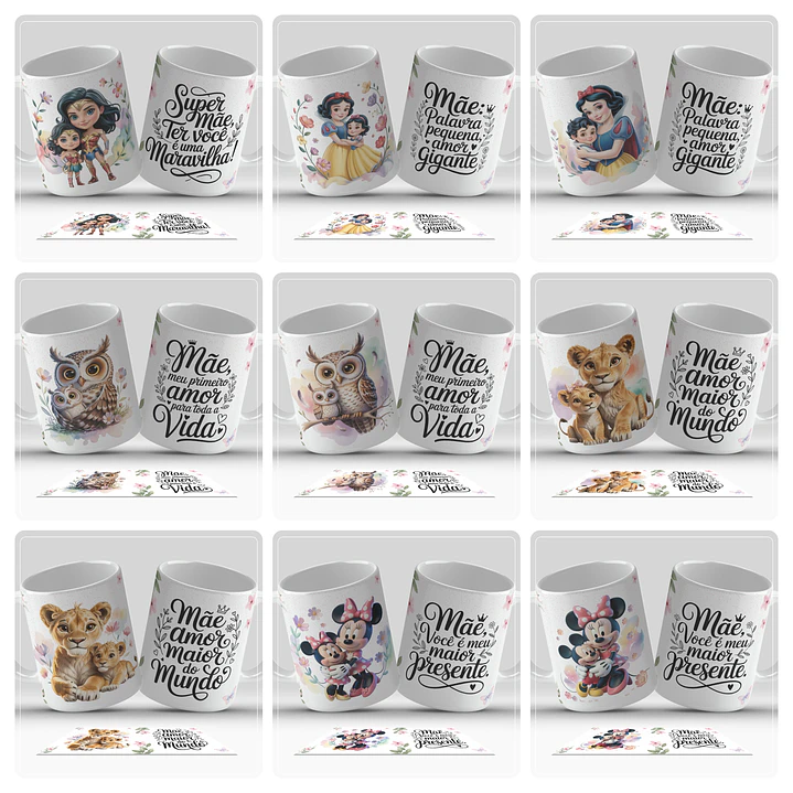 26 Artes para Caneca Mães e filhos Dia das mães Arquivo em Jpg 1