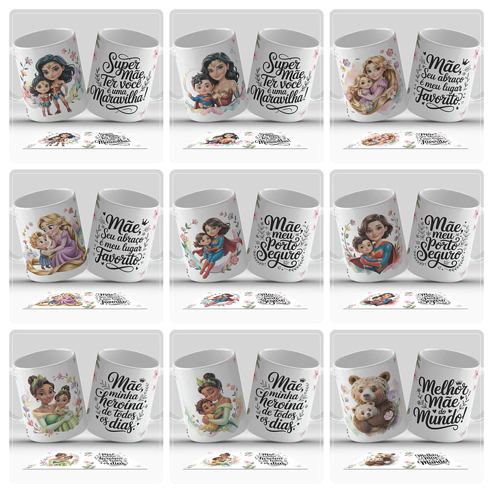 26 Artes para Caneca Mães e filhos Dia das mães Arquivo em Jpg 3