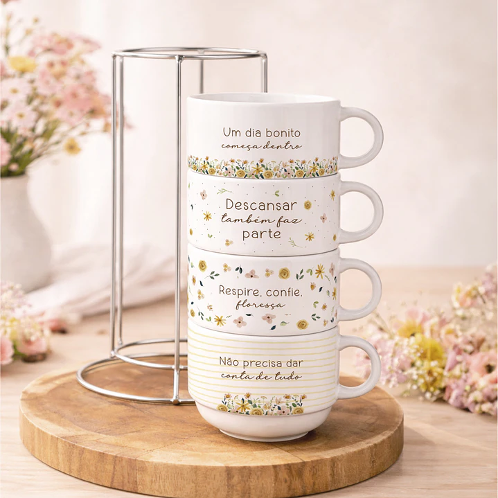 Artes para Torre de Xícaras Frases Motivacional Arquivo Editável  3