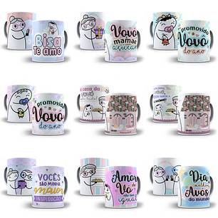 27 Artes Caneca Flork Dia dos Avós Arquivo Editável em Photoshop e Corel Draw + Png 