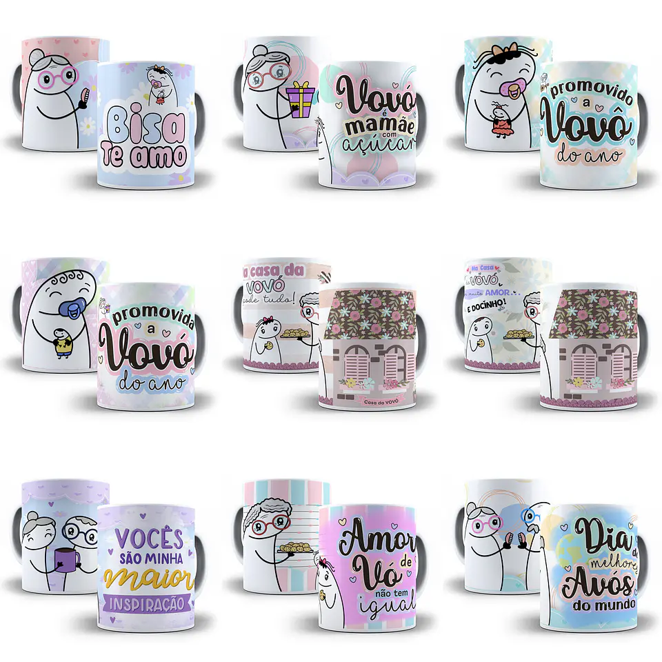 27 Artes Caneca Flork Dia dos Avós Arquivo Editável em Photoshop e Corel Draw + Png  1