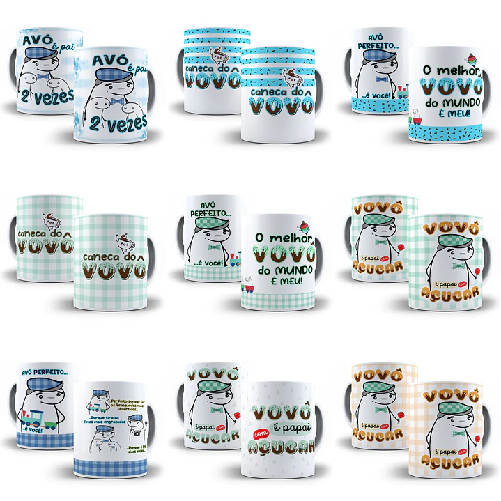 27 Artes Caneca Flork Dia dos Avós Arquivo Editável em Photoshop e Corel Draw + Png  2