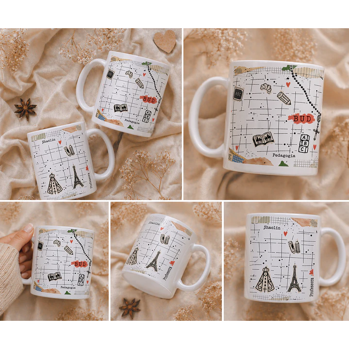 Artes para Caneca Professora Colagens, leitura, fé, vintage, Nossa senhora aparecida em Png 2