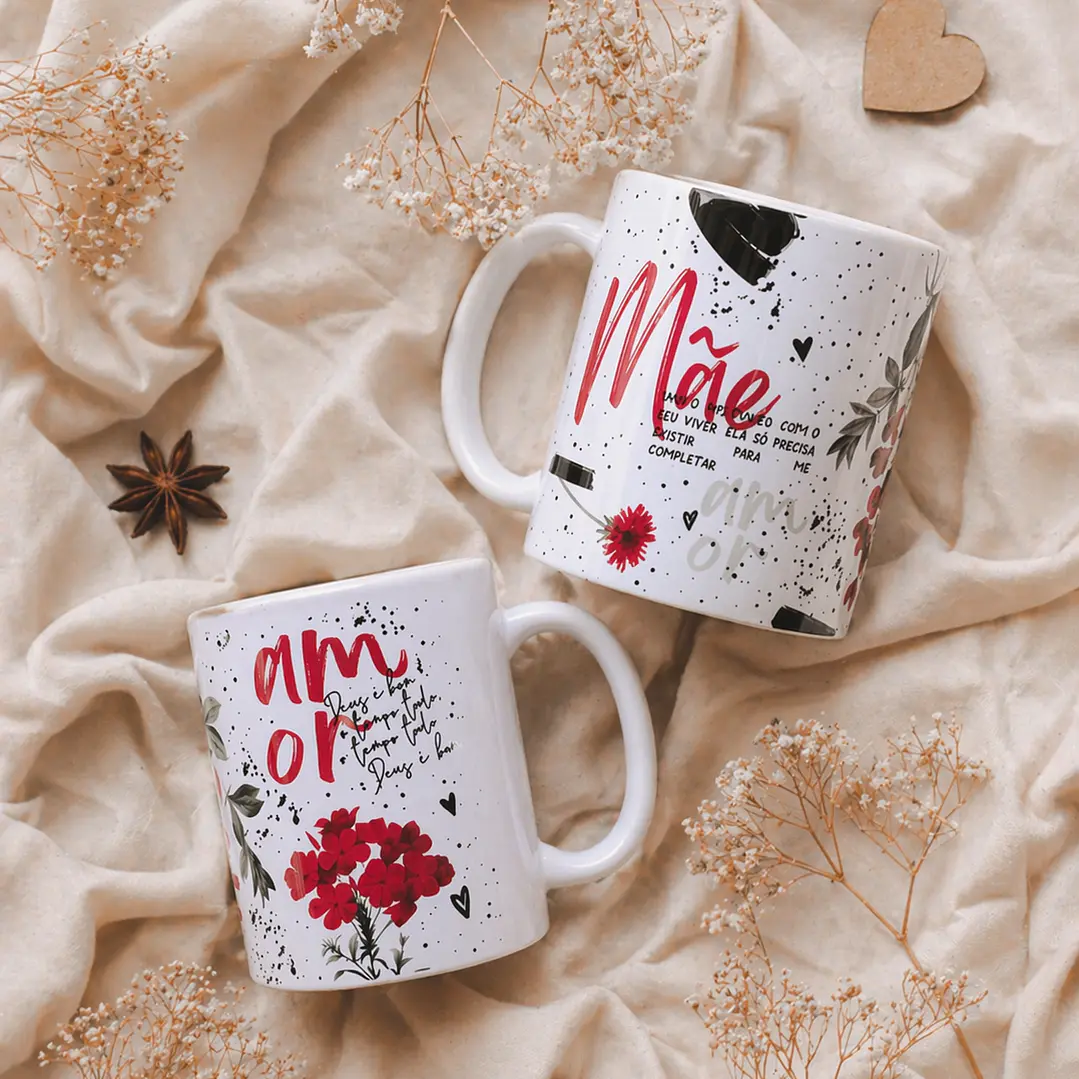 Artes para Caneca Deus é bom o tempo todo Dia das Mães em Png 1