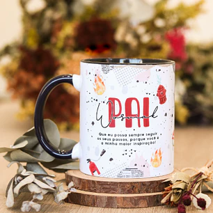 Artes para Caneca Meu herói Bombeiro Dia dos Pais em Png