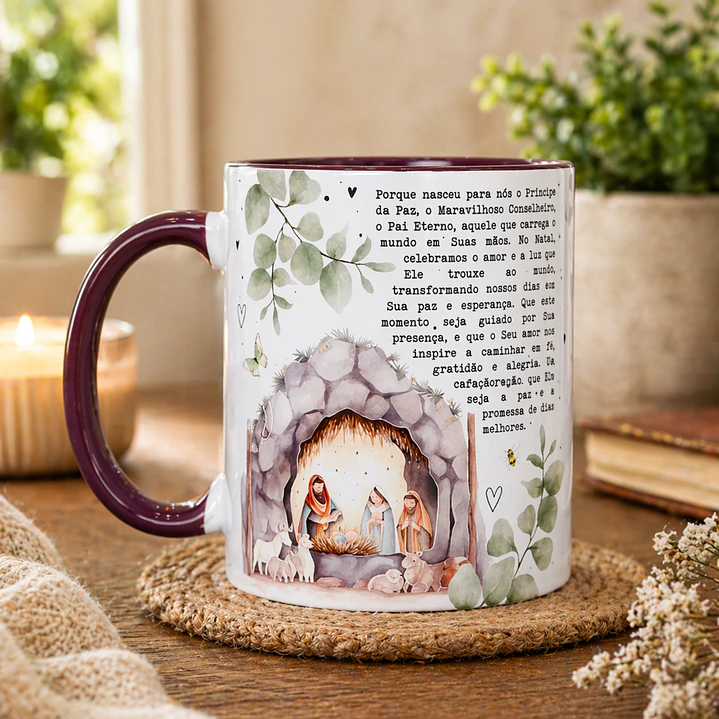 Artes para Caneca Nasceu para nós um menino. O príncipe da Paz! em Png 1
