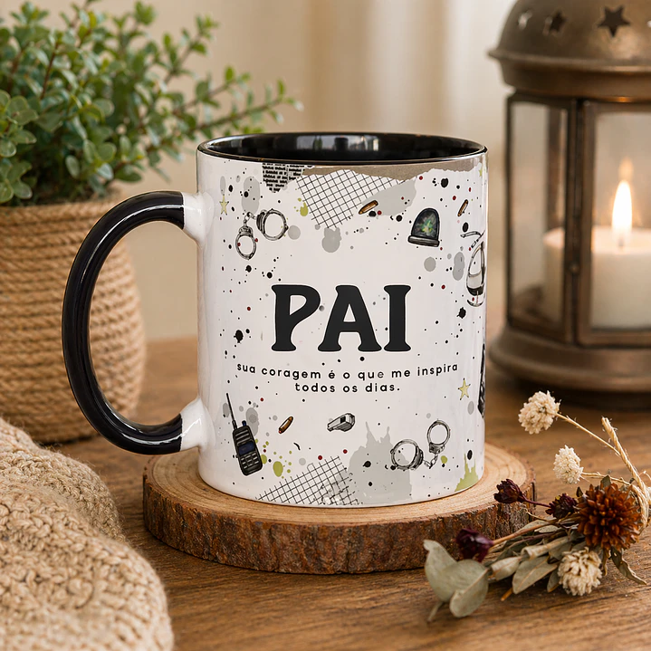 Artes para Caneca Pai Policial Dia dos Pais  em Png  2