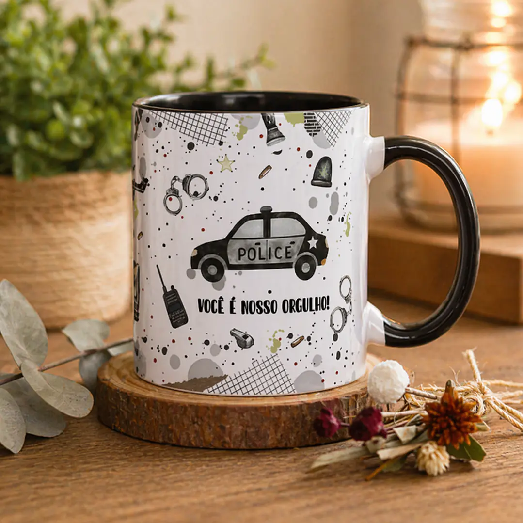 Artes para Caneca Pai Policial Dia dos Pais  em Png  1