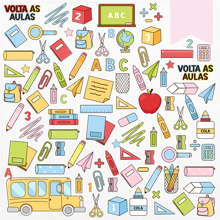Kit Digital Volta as Aulas sem fundo Png 3