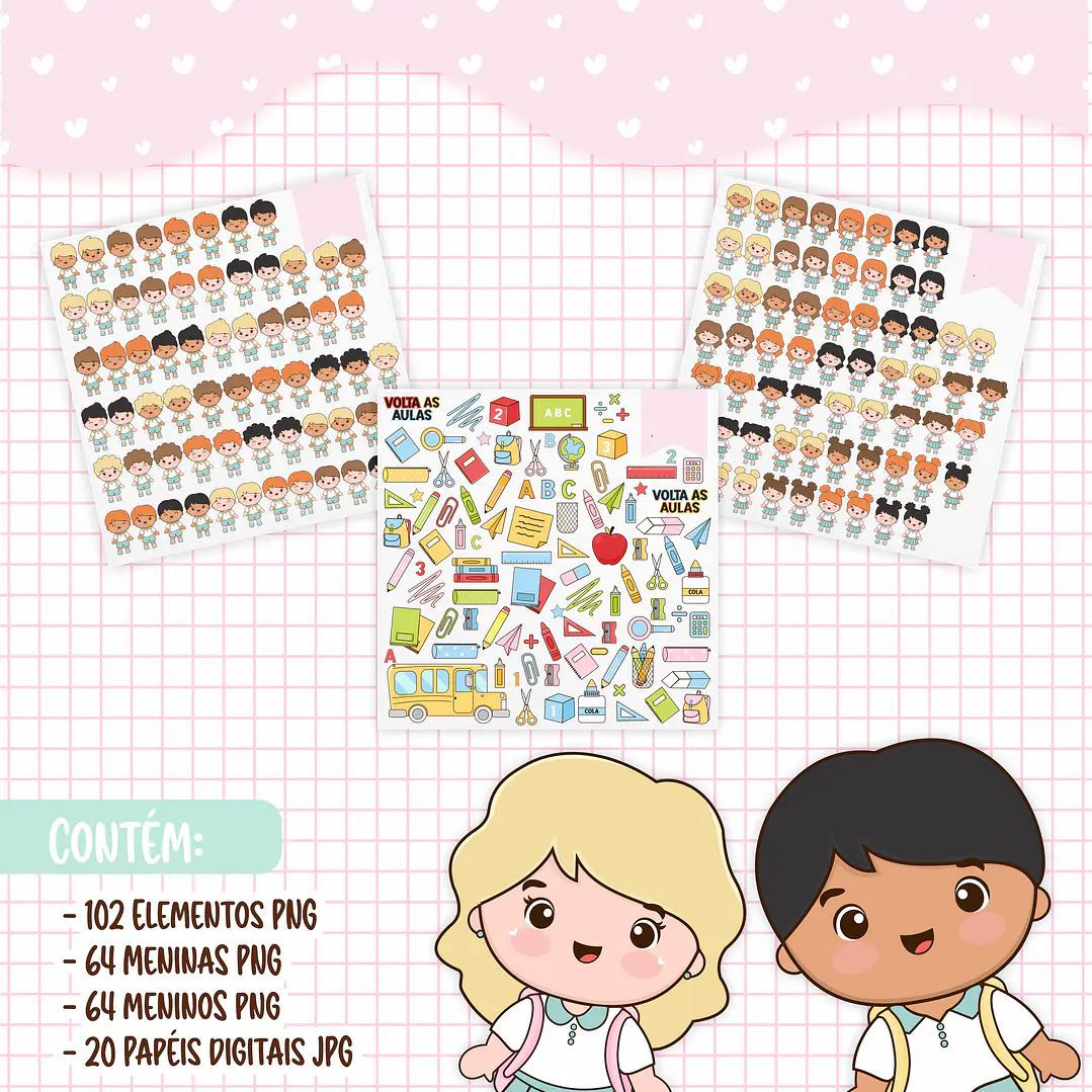 Kit Digital Volta as Aulas sem fundo Png 1