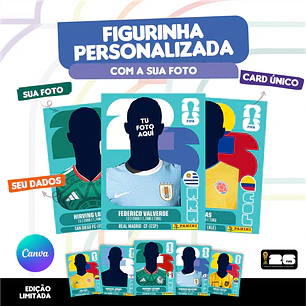 Figurinha da Copa do Mundo 2026 Personalizada Uruguai - Editável no Canva