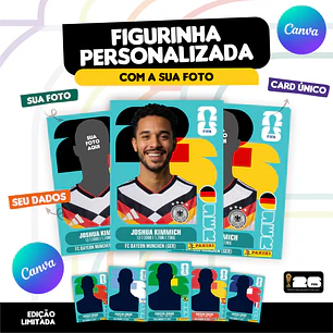Figurinha da Copa do Mundo 2026 Personalizada Alemanha - Editável no Canva