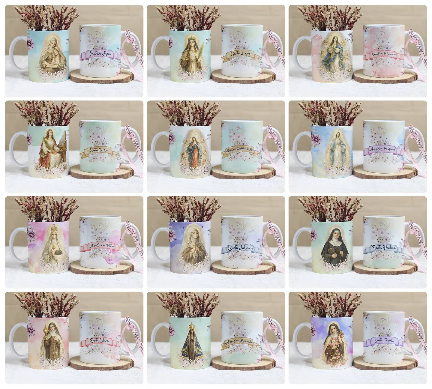 14 Artes para Caneca Santinhos Católicos Arquivo Editável 1