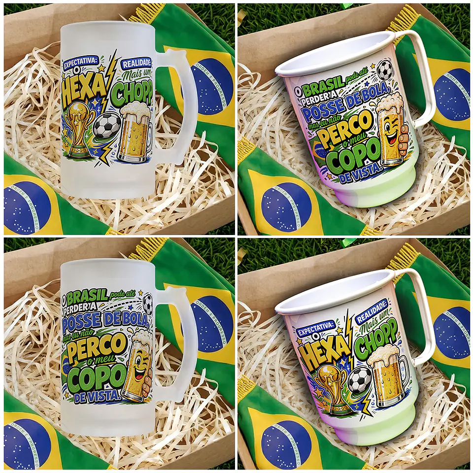 16 Artes para Caneca Copa Brasil 2026 RUMO AO HEXA Arquivo em Jpg 1