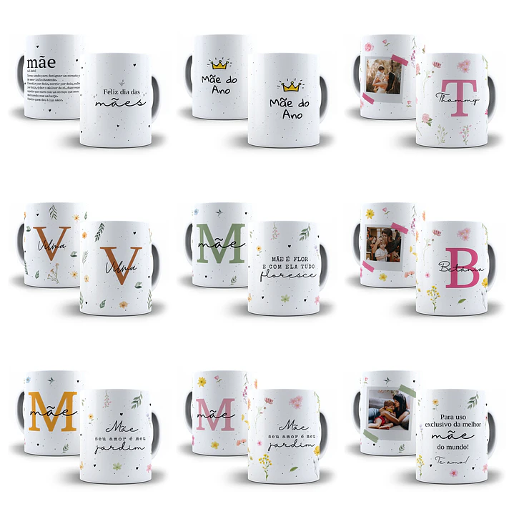 20 Artes para Caneca, Caixa e Azulejo Dia das Mães Arquivos Editáveis 6