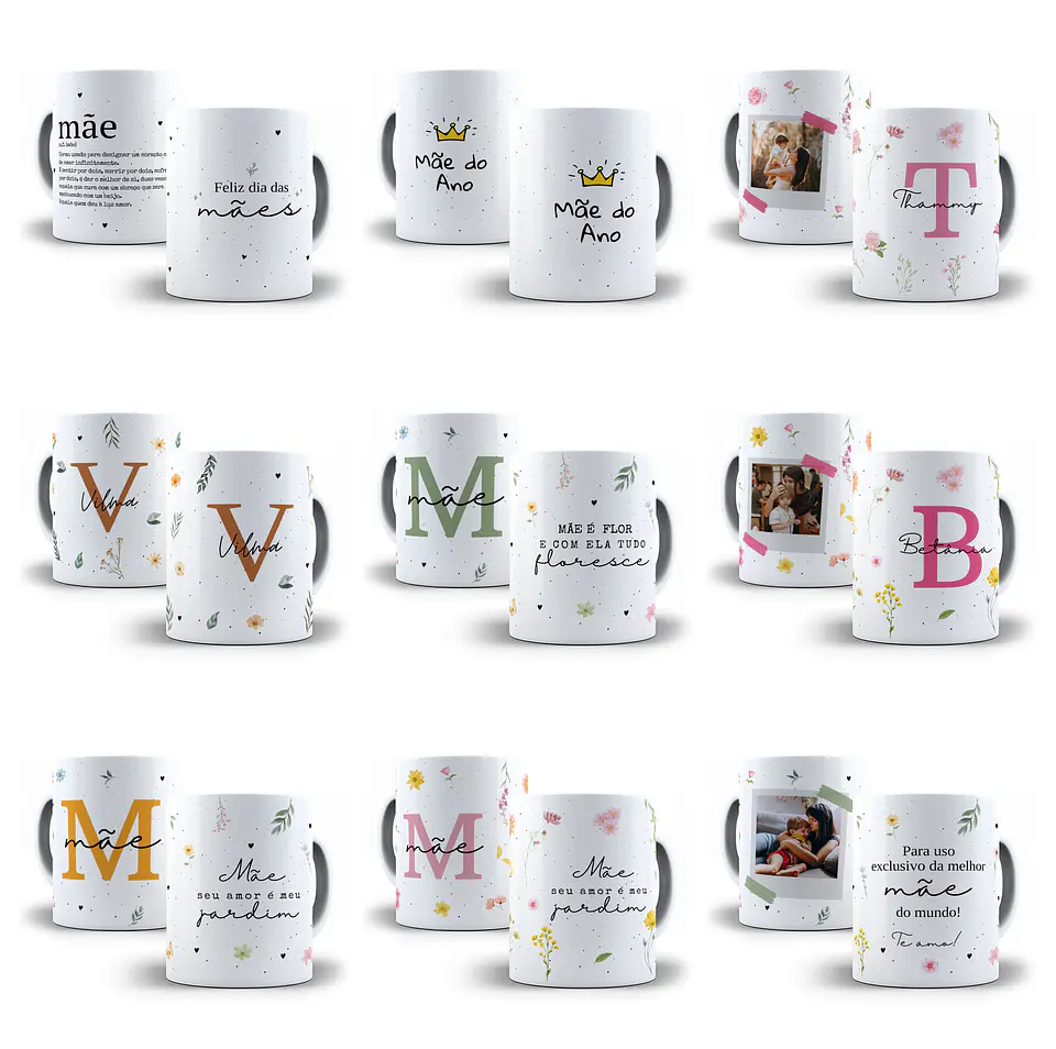 20 Artes para Caneca, Caixa e Azulejo Dia das Mães Arquivos Editáveis 6
