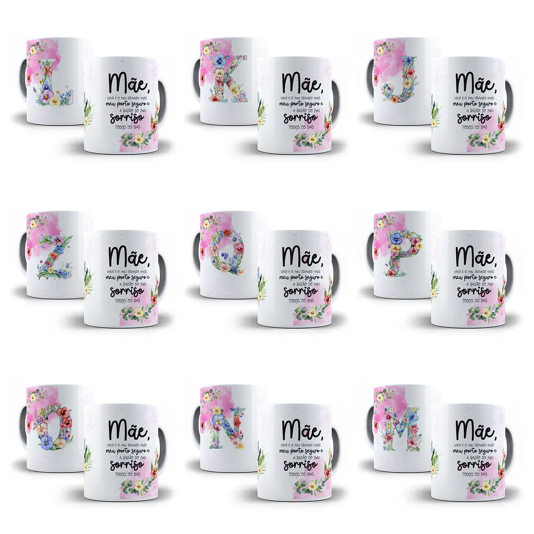 52 Artes para Azulejo e Caneca Alfabeto Dia das Mães Arquivo em Png  2
