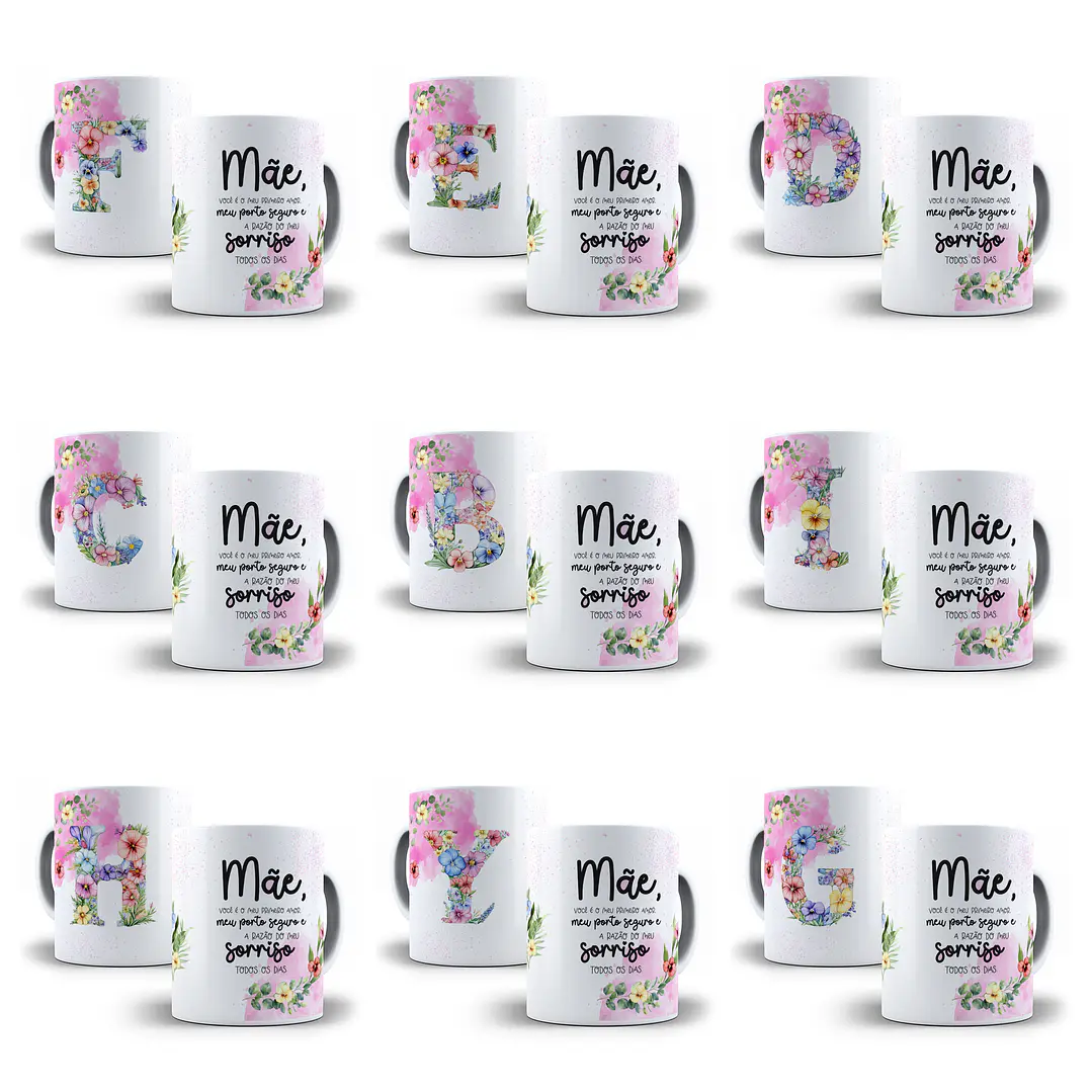 52 Artes para Azulejo e Caneca Alfabeto Dia das Mães Arquivo em Png  3