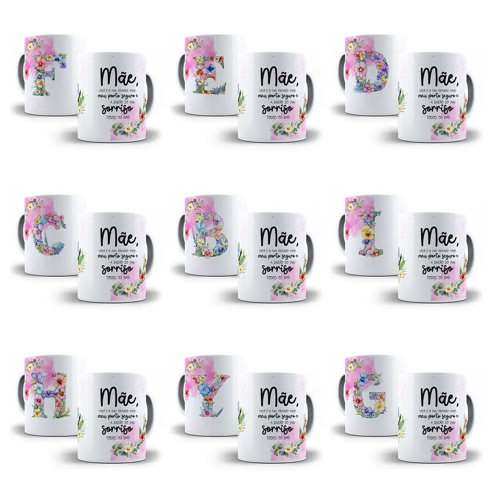 52 Artes para Azulejo e Caneca Alfabeto Dia das Mães Arquivo em Png  3