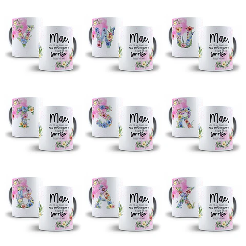 52 Artes para Azulejo e Caneca Alfabeto Dia das Mães Arquivo em Png 