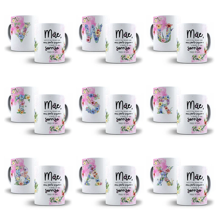 52 Artes para Azulejo e Caneca Alfabeto Dia das Mães Arquivo em Png  1
