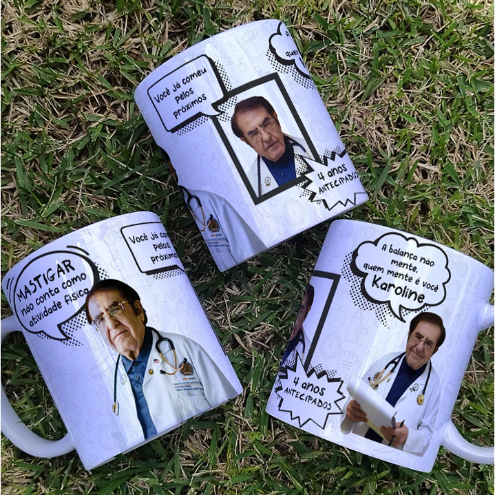 Artes para Caneca Dr Now Mastigar não conta como atividade Fisica em Png 1