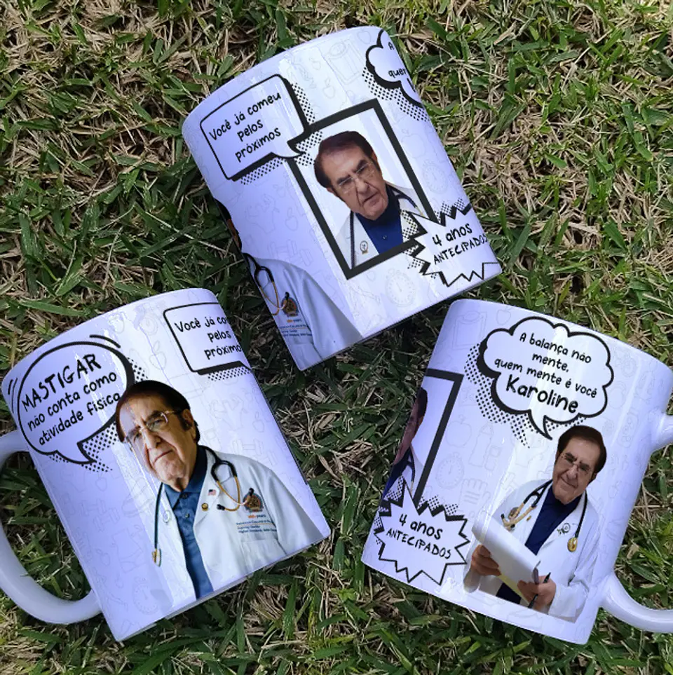 Artes para Caneca Dr Now Mastigar não conta como atividade Fisica em Png 1