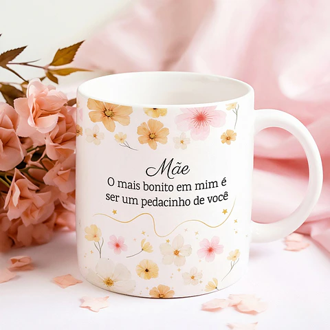 Artes para Caneca Mãe, o mais bonito em mim é ser um pedacinho de você em Png