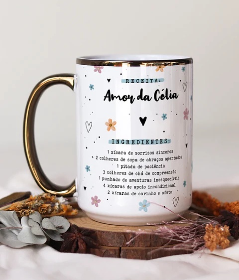 Artes para Caneca Receita do Amor em Png