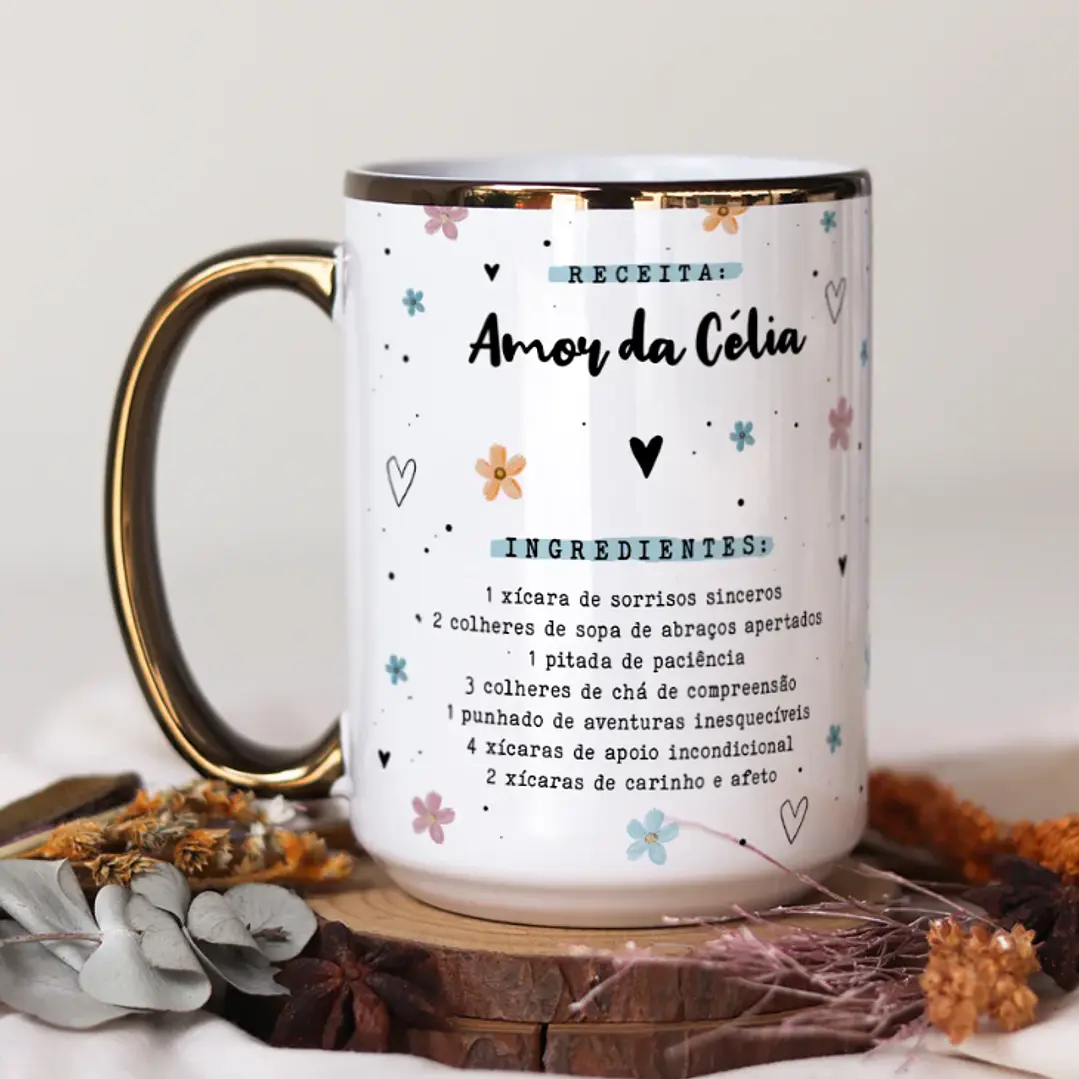 Artes para Caneca Receita do Amor em Png 1