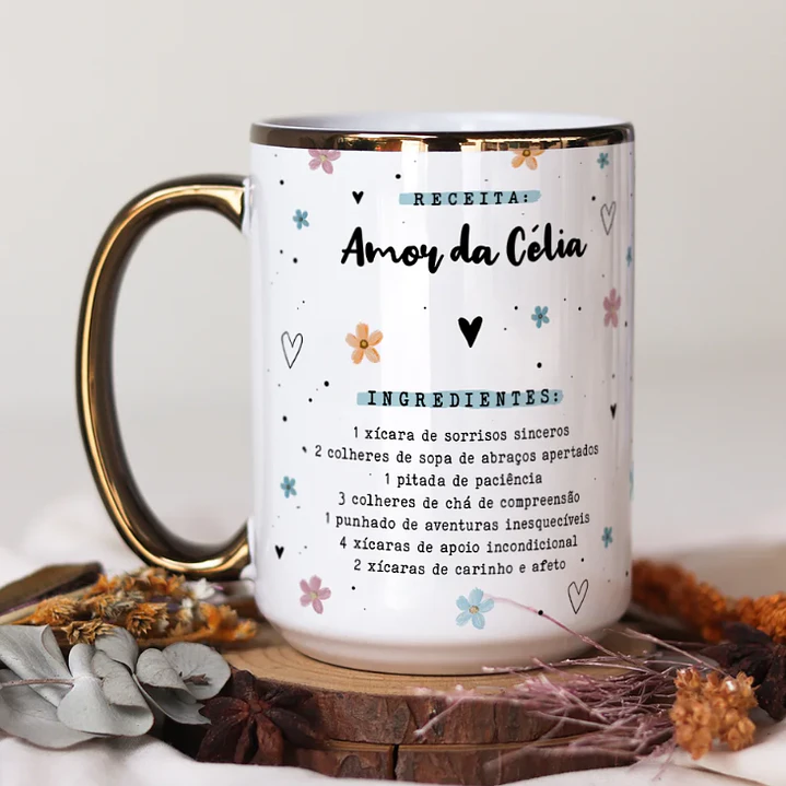 Artes para Caneca Receita do Amor em Png 1