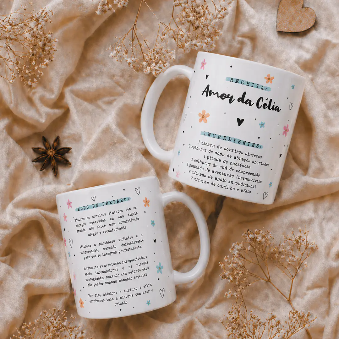 Artes para Caneca Receita do Amor em Png 3