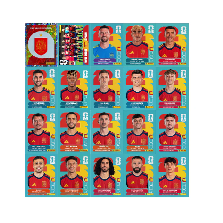 Figurinhas Espanha Copa 2026 para Imprimir (PDF) | Seleção Completa 1