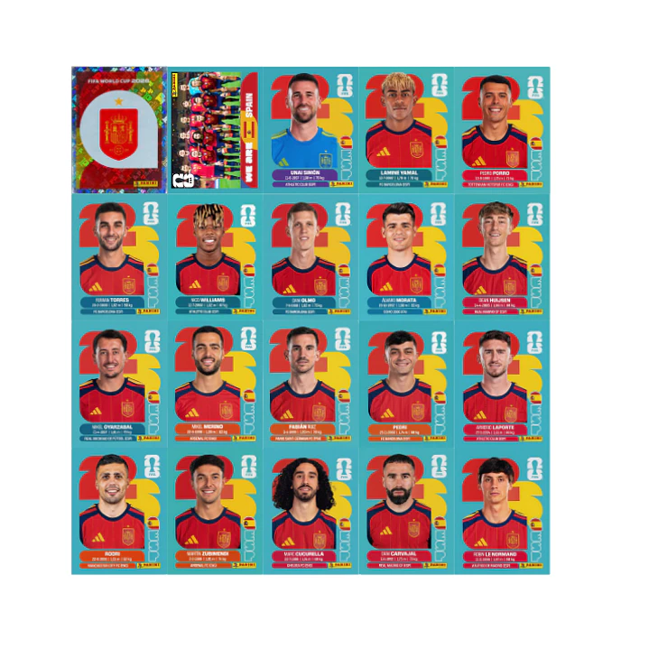 Figurinhas Espanha Copa 2026 para Imprimir (PDF) | Seleção Completa 1