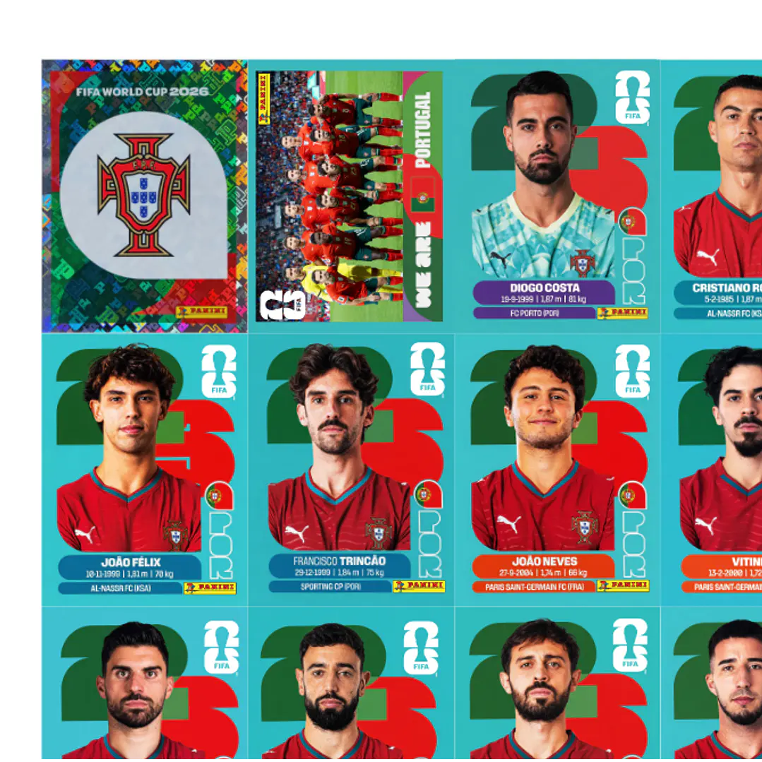 Figurinhas Portugal Copa 2026 para Imprimir (PDF) | Seleção Completa 2