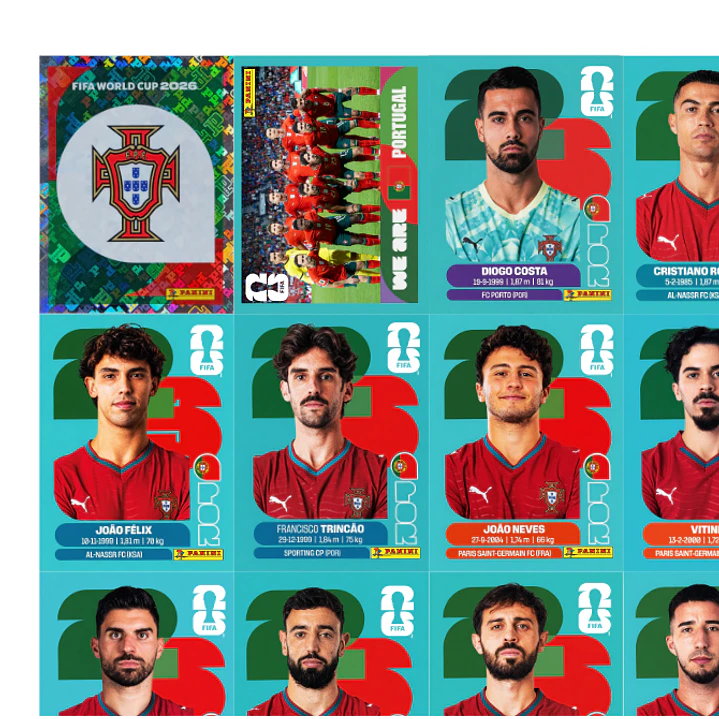 Figurinhas Portugal Copa 2026 para Imprimir (PDF) | Seleção Completa 2