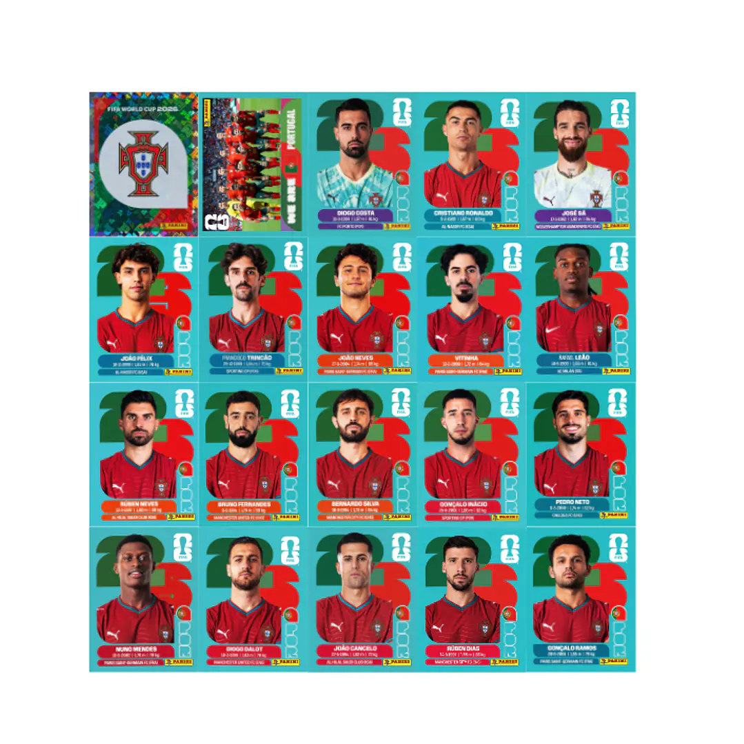 Figurinhas Portugal Copa 2026 para Imprimir (PDF) | Seleção Completa 1