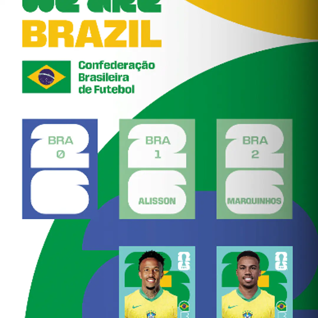 Figurinhas Brasil Copa 2026 para Imprimir (PDF) | Seleção Completa 3