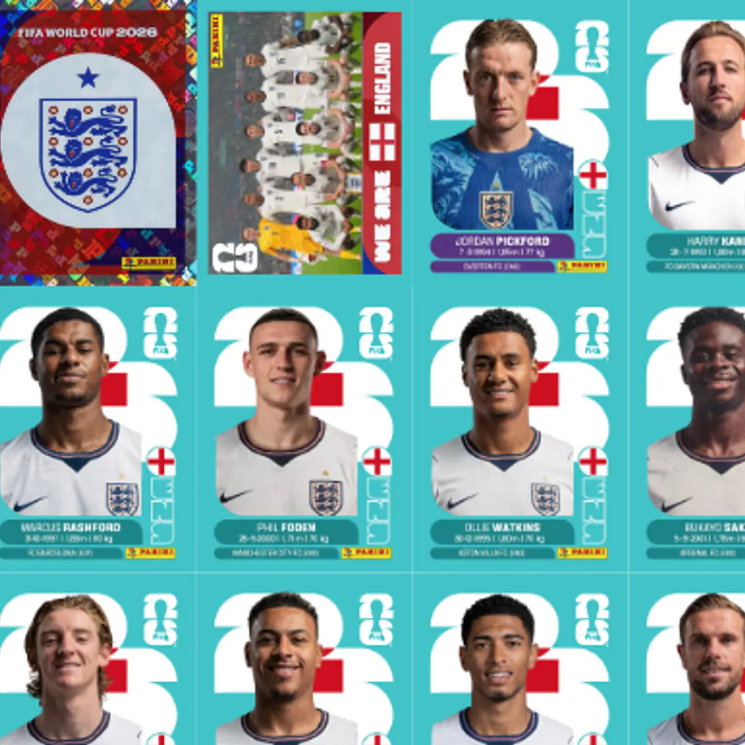 Figurinhas Inglaterra Copa 2026 para Imprimir (PDF) | Seleção Completa 2