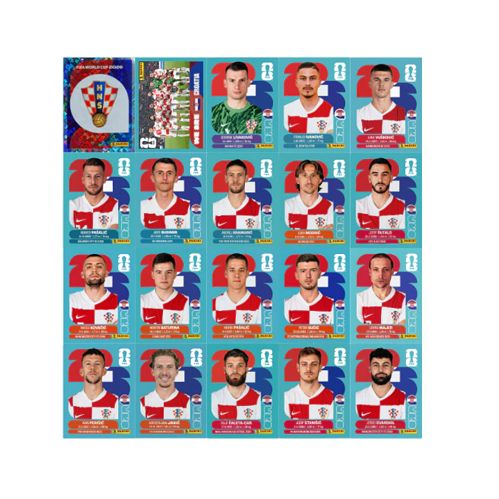 Figurinhas Croácia Copa 2026 para Imprimir (PDF) | Seleção Completa 1